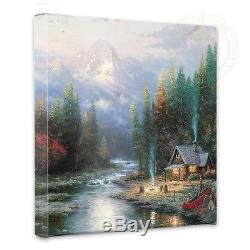 Thomas Kinkade End Of A Perfect Day Set of 3 14 x 14 Gallery Wrapped Canvas