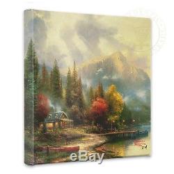 Thomas Kinkade End Of A Perfect Day Set of 3 14 x 14 Gallery Wrapped Canvas