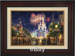 Thomas Kinkade Main Street 18 x 27 LE S/N Canvas (Burl Frame) Disney World