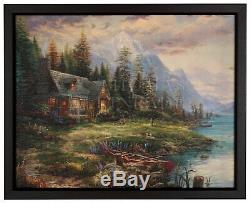 Thomas Kinkade Studios A Fathers Perfect Day Framed 16 x 20 Textured Print