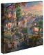 Thomas Kinkade Studios Disney Lady And The Tramp 14 X 14 Gallery Wrapped Canvas