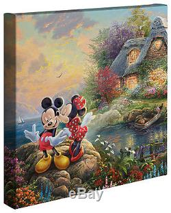 Thomas Kinkade Studios Mickey and Minnie Sweetheart Set of 2 14x14 Disney Wraps