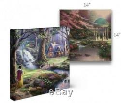 Thomas Kinkade The Cottages Wrap 14 x 14 Gallery Wrapped Canvas (Set of 3)