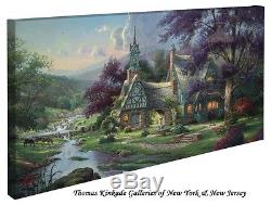 Thomas Kinkade Wrap Clocktower Cottage 16 x 31 Wrapped Canvas