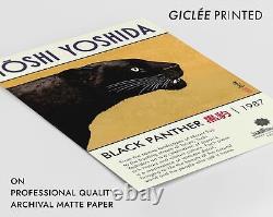 Toshi Yoshida Black Panther Portrait, Traditional Japanese Woodblock Wall Art