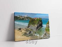 Towan Beach Island house, Newquay, Cornwall. Newquay harbour. Canvas print