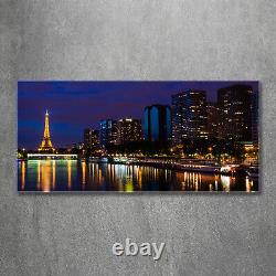 Tulup Acrylic Glass Print Wall Art Image 120x60cm Paris by night