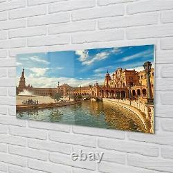 Tulup Glass Print 120x60 Wall Art Picture Spain Old Market architecture