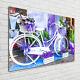 Tulup Glass Print Wall Art Image Picture 100x70cm White Bicycle