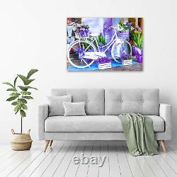 Tulup Glass Print Wall Art Image Picture 100x70cm White bicycle