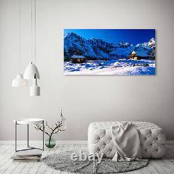 Tulup Glass Print Wall Art Image Picture 120x60cm Houses in the Tatras
