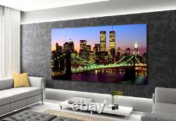 Twin Towers Brooklyn Bridge New York Canvas Picture Wall Art Print Framed