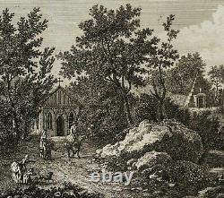 Unknown (19th century), Arcadian landscape with temples and chapels, around 1800, wheel