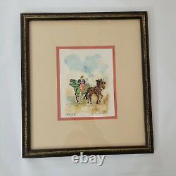 Urbain Huchet Hand Signed & Numbered 167/275 Color Lithograph The Cart Framed