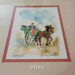 Urbain Huchet Hand Signed & Numbered 167/275 Color Lithograph The Cart Framed