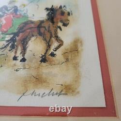 Urbain Huchet Hand Signed & Numbered 167/275 Color Lithograph The Cart Framed