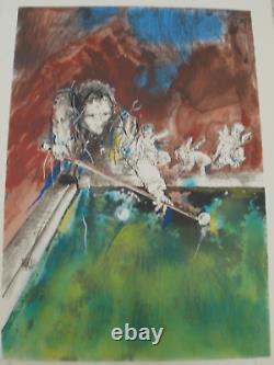 Uri Lipshitz Snooker Angeles LITHOGRAH limited edition signed Jewish Art