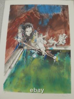 Uri Lipshitz Snooker Angeles LITHOGRAH limited edition signed Jewish Art