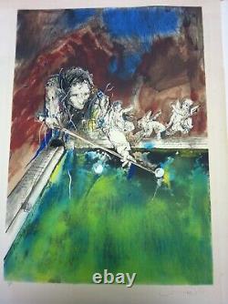 Uri Lipshitz Snooker Angeles LITHOGRAH limited edition signed Jewish Art