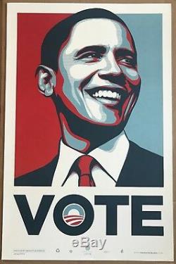 VOTE Shepard Fairey Art Print Obama Limited Poster #d/5000 Obey Giant Banksy