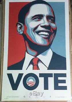 VOTE Shepard Fairey Art Print Obama Limited Poster #d/5000 Obey Giant Banksy