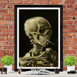 Vincent Van Gogh Print Smoking Skeleton Poster Canvas Picture Print Wall Art