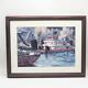 Vintage Coal Mine Art Print Consolidated Coal Boat Cynthia Cooley Framed