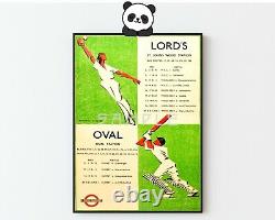 Vintage Cricket Poster, Cricket Poster, Vintage Sports, framed A6 A5 A4 A3 A2 A1