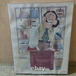 Vintage G. R. Cheesebrough Prints Framed Set of 4 3M Company 1970's Office Art