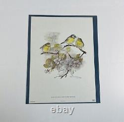 Vintage Mads Stage Birds Art Print Lithograph Danish Artist