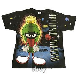 Vintage Marvin The Martian All Over Print T-shirt Sz XL Looney Tunes Space Jam