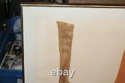 Vintage Mid Century Modern Abstract Lithograph Brown Shapes Signed Ballant