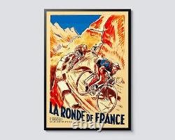 Vintage Tour de France 1939 Cycling Poster Print, Retro Sports Wall Art Decor