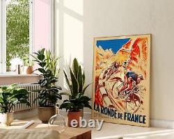 Vintage Tour de France 1939 Cycling Poster Print, Retro Sports Wall Art Decor