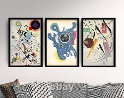 Wassily Kandinsky Set of 3 Paintings, Art Print Poster, Stars Composition 8