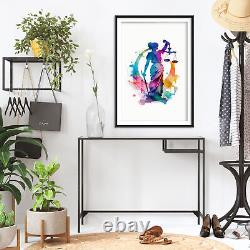Watercolour Silhouettes Lady Justice Poster, Art Print, Painting, Artwork