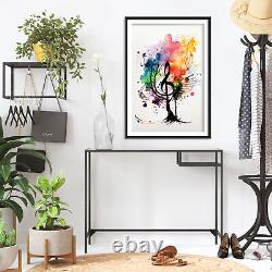 Watercolour Silhouettes Music Notes 2 Poster, Art Print, Painting, Artwork