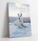 White Wolf Canvas Wall Art Float Effect/frame/picture/poster Print- Blue