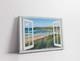 Window Frame Canvas Picture Print. Crantock Beach, Newquay