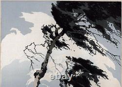 Woodcut Paul Oscar Droege (1898-1983) Signed In Pencil Birches in a Storm