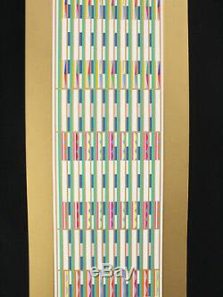 Yaacov Agam Vertical Orchestration Serigraph Green on Gold Signed & Numbered