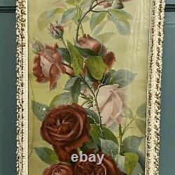 Yard Long Print Roses Red Pink Cottagecore A & P Tea Company 1897 Framed Damage