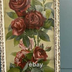 Yard Long Print Roses Red Pink Cottagecore A & P Tea Company 1897 Framed Damage