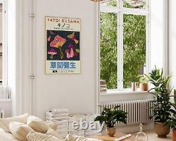 Yayoi Kusama Mushrooms, Modern Pop Art Poster, Abstract Wall Art, Japanese