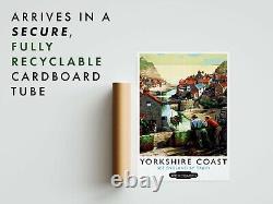 Yorkshire Coast Poster, British Railway Travel Print, framed A6 A5 A4 A3 A2 A1