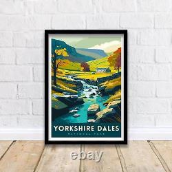 Yorkshire Dales Travel Print Wall Art, Home Decor Yorkshire Dales Illustration T
