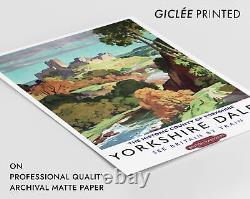 Yorkshire Dales Vintage Travel Poster, British Railways Illustration, English