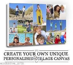 Your Photo/Picture PERSONALISED COLLAGE CANVAS A4 A3 A2 A1 A0 320gsm 30mm FRAME