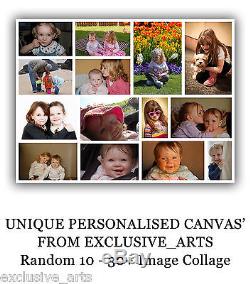 Your Photo/Picture PERSONALISED COLLAGE CANVAS A4 A3 A2 A1 A0 320gsm 30mm FRAME