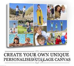 Your Photo WATERPROOF LACQUERED PERSONALISED COLLAGE CANVAS A4 A3 A2 A1 A0 30MM